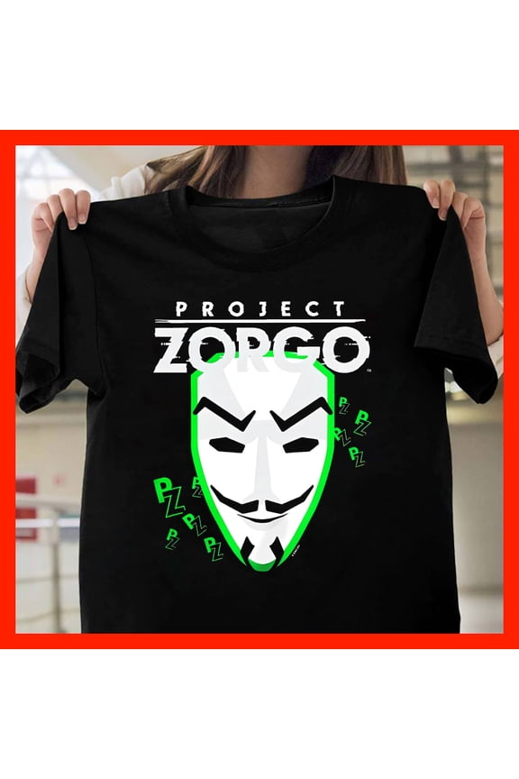 Project Zorgo Guy Fawkes Mask T-Shirt - Anonymous Hacker Cyberpunk V for Vendetta Inspired Tee M255, for men and women, Extended Sizes Up to 5XL