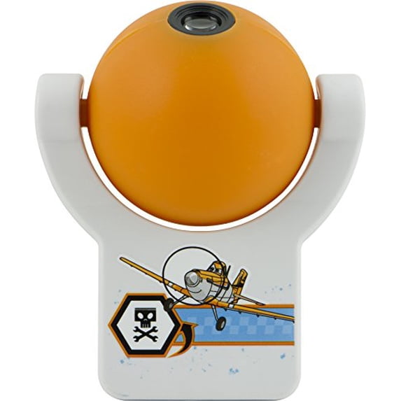 Projectables 13239 Planes LED Plug-In Night Light, Orange and White, Light Sensing, Auto On/Off, Projects Disney Characters Dusty Crophopper and Ripslinger Image on Ceiling, Wall, or Floor