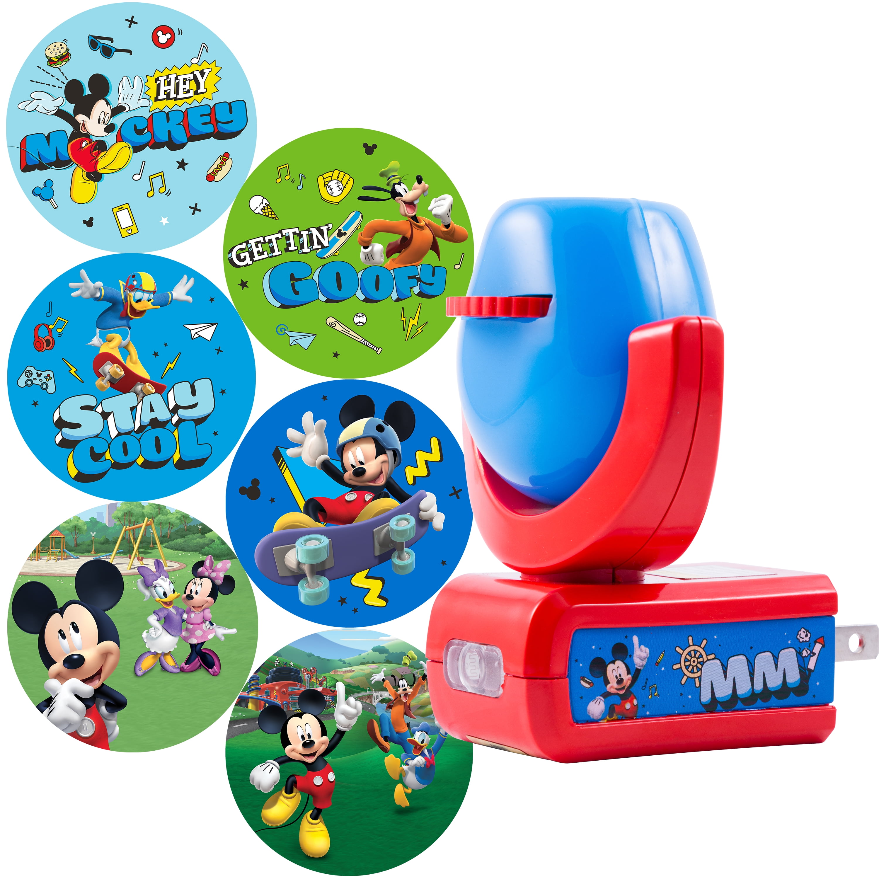 Disney Mickey Mouse Touch LED Night Light with USB Charging Station- Mickey  LED Nightlight with 6 Light Settings, USB 2.0 and USB Type C Ports- Mickey