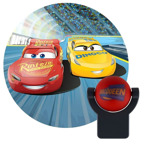 Projectables Disney Pixar Cars LED Plug-In Night Light, Lightning McQueen and Cruz Ramirez Image, 11742