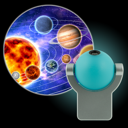 Jasco - Projectables LED Plug-In Night Light, Solar System - Blue