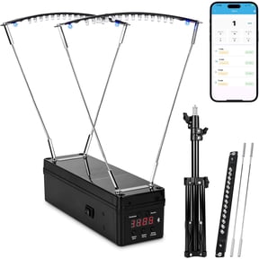 Projectile Speed Chronograph - Optical Velocity Meter with Bluetooth App, 09999 ft/s Speed Measuring Device, Adjustable Stand, Data Storage for Multiple Testing Needs