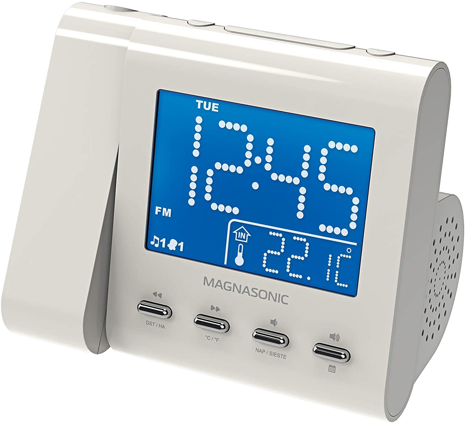 Projection Alarm Clock with AM/FM Radio, Battery Backup, Auto Time Set ...