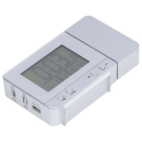 Projection Alarm Clock Backlit LED USB Charging Multifunctional Clock with Time Temperature Projection