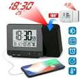 thumbnail image 1 of Projection Alarm Clock for Bedroom, Digital Project Ceiling Clock, Thermometer Hygrometer Weather Station, 180°Projector, Dimmer, USB Charger, 12/24H, Snooze, LCD Display Dual Alarm Clocks, 1 of 10