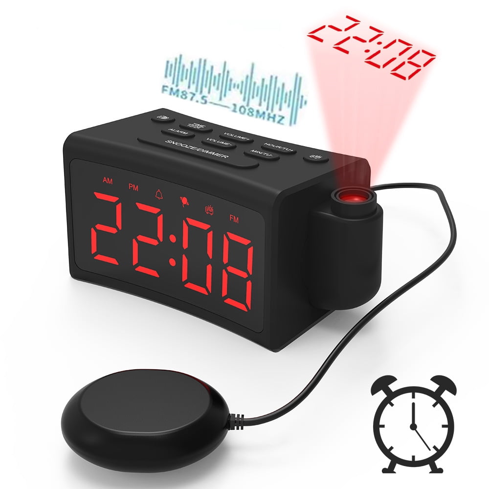 Projection Alarm Clock for Bedroom,LED Digital Radio Clock Projection