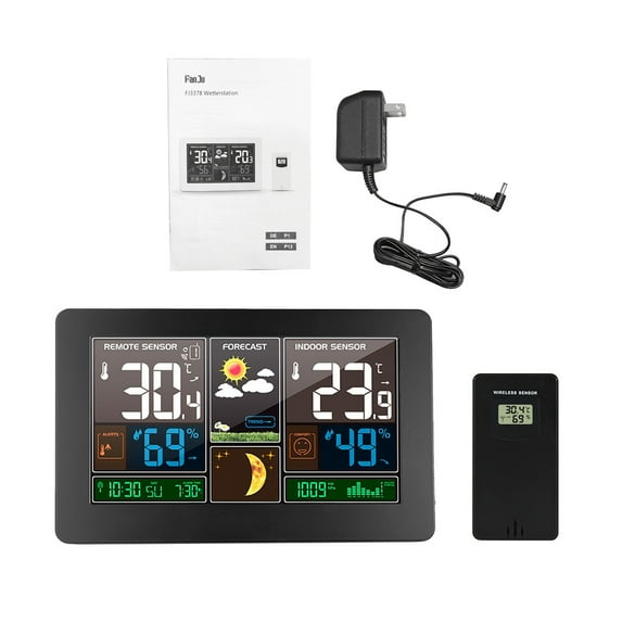 Projection Alarm Clock for Bedroom with Thermometer Hygrometer Digital, 180°Rotable Project Ceiling Clock Dimmable, Dual Alarm Clocks for Bedroom with Weather Forecast