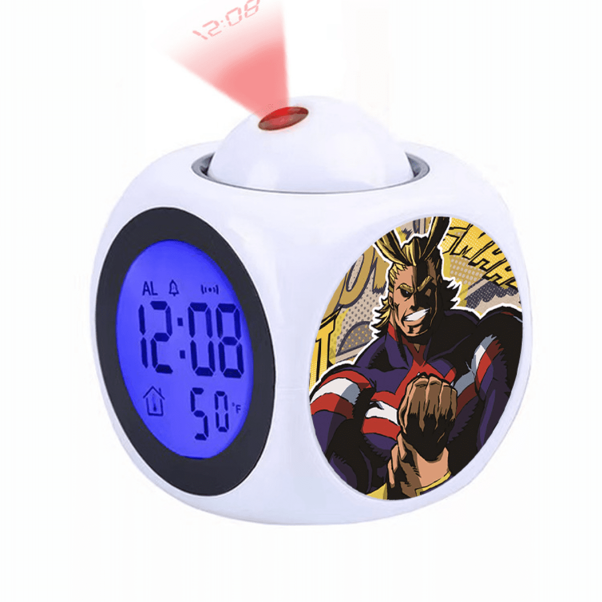 Projection Alarm Clock, Cartoon My Hero Academia Pattern Digital Alarm ...