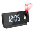 thumbnail image 1 of Projection Alarm Clock, Digital Alarm Clock with 180Rotatable Projector and Clear LED Large Display, USB Charger, 12/24H Time Date Temp Display, Adjustable Brightness Digital Clock for Bedroom, Black, 1 of 7