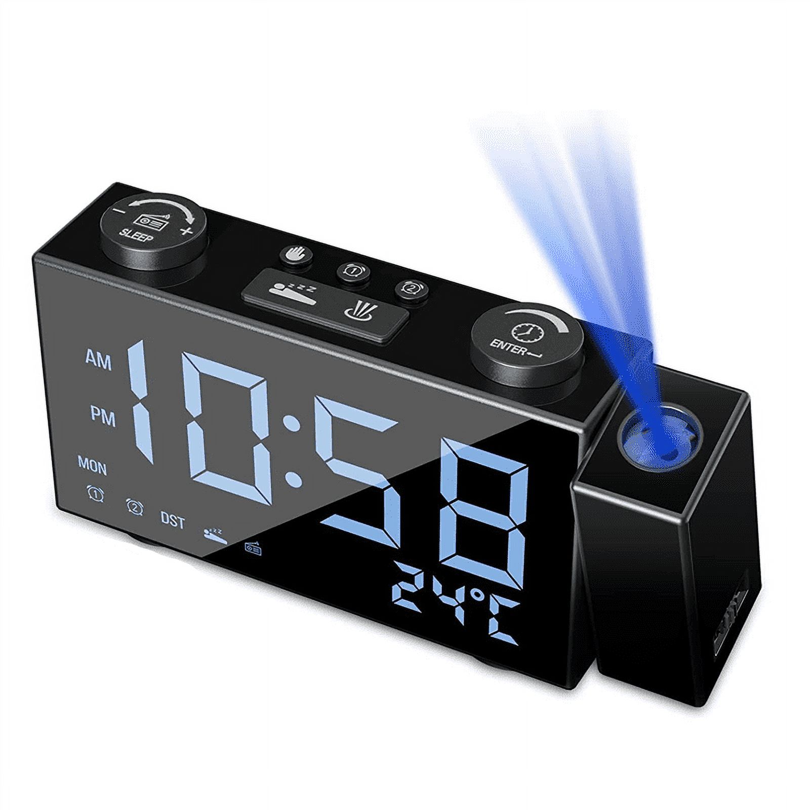 Projection Alarm Clock Digital Alarm Clock with 3 Levels Screen