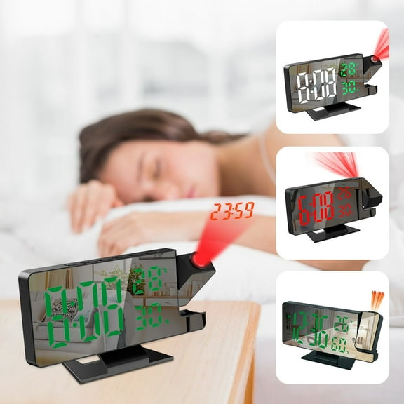 Projection Alarm Clock,Multifunctional LED Temperature And Humidity Display,Intelligent Electronic Clock,Memory,Bedroom Desk Clock,New Release