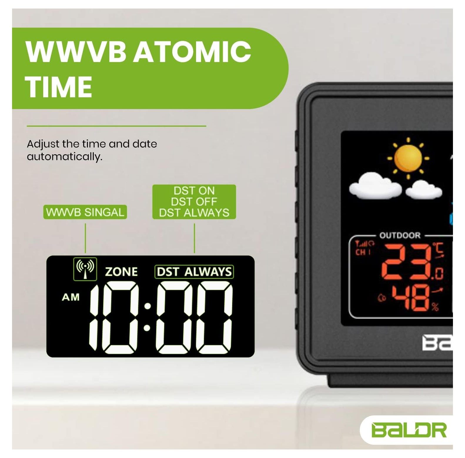 Projection Alarm Clock Smart Clocks for Bedrooms, Atomic Digital