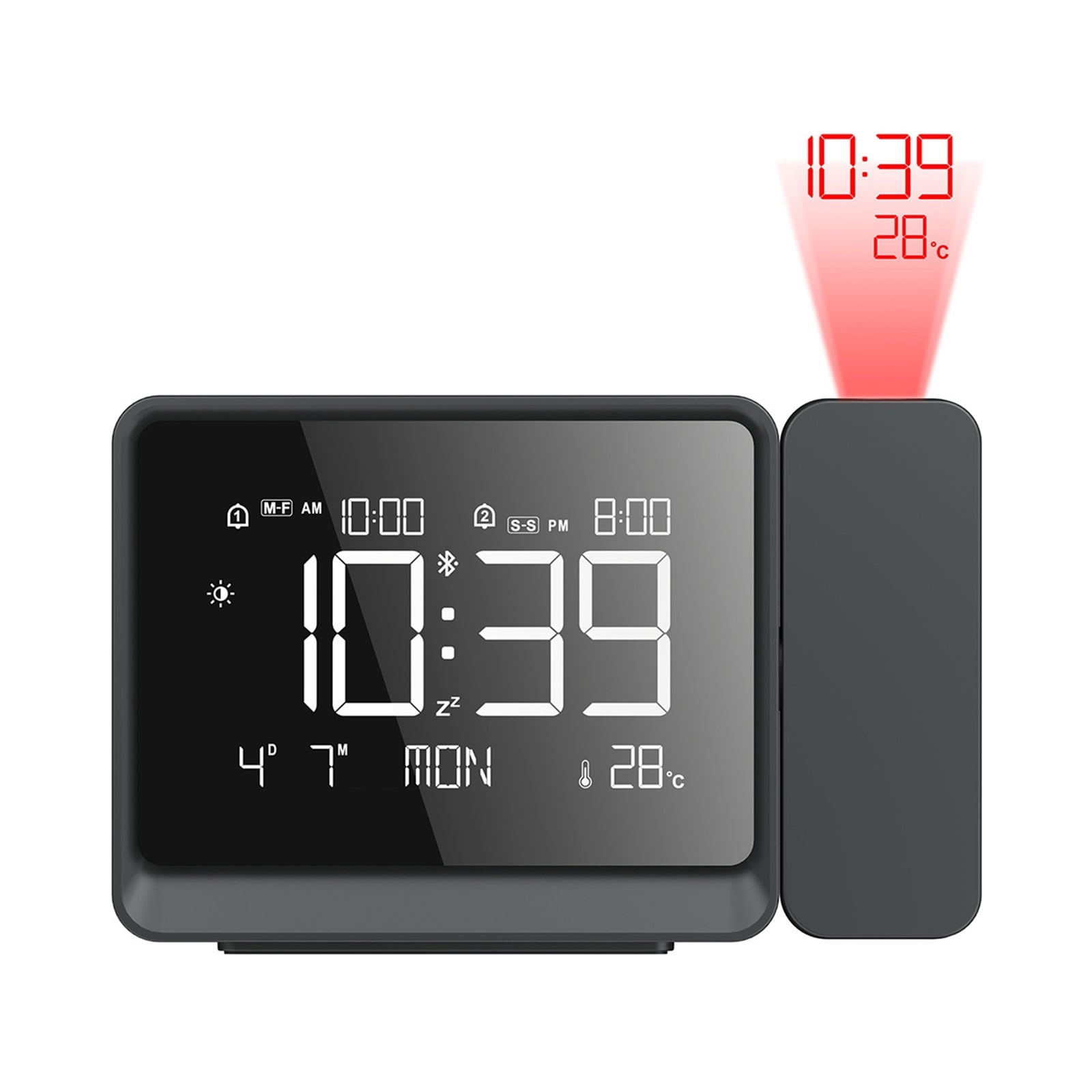 Projection Alarm Clock Wireless Sensor Weather Station with Atmosphere Night Light Temperature Display Thermometer Table Clock