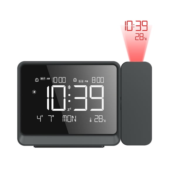 Projection Alarm Clock Wireless Sensor Weather Station with Atmosphere Night Light Temperature Display Thermometer Table Clock