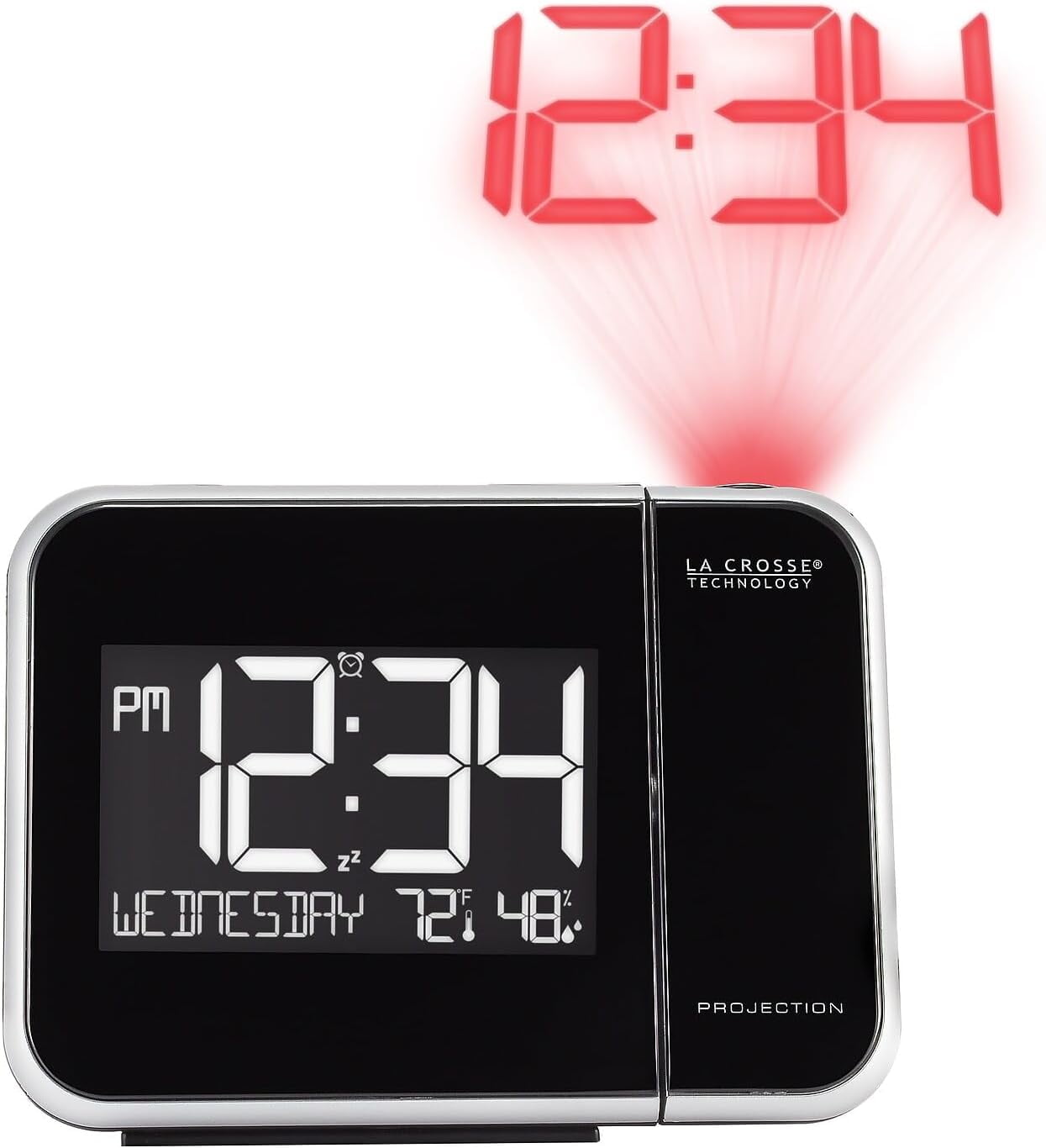 Projection Alarm Clock with Temperature & Humidity Display