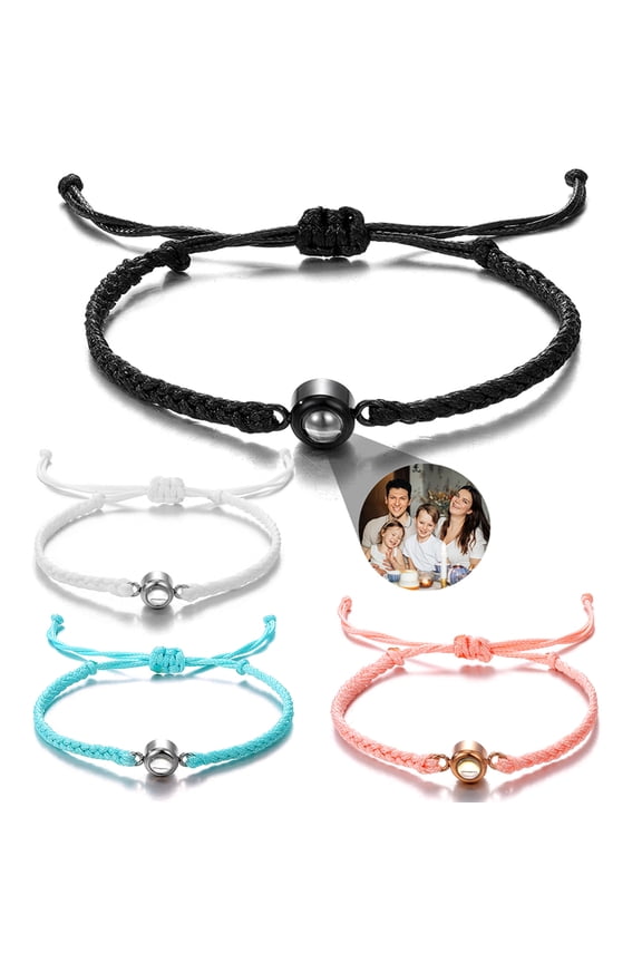 Projection Bracelets Circle Photo Bracelet Customized Colorful Woven Projection Bracelet Adjustable