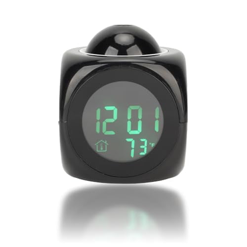 Projection Clock for Bedroom Ceiling,Alarm LED Display Mini Voice Timing Digital Projector Temperature Bedrooms Wireless Indoor Thermometer Time Multi Sleep Timer with Talking Report