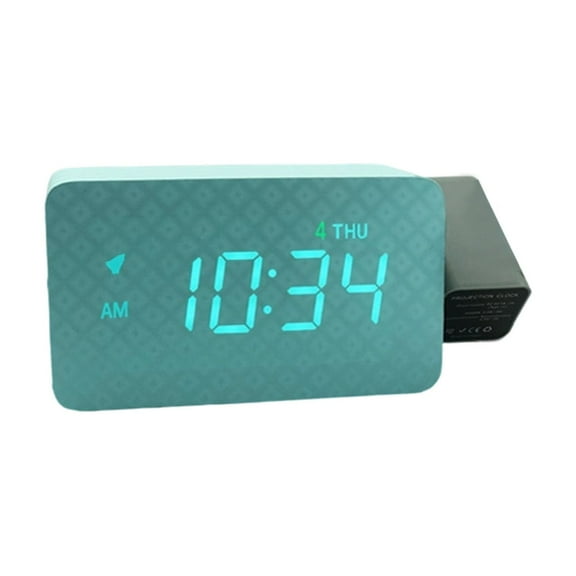 Projection Clock for Bedroom,Digital Clock with 180° Projector on Ceiling Duals Loud Alarm Clocks with Dates Night Light