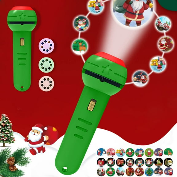 Projection Flashlight Clearance Projection Flashlight Toys Early Knowledge Picture Christmas Pattern Stalls Toys Flashlight Christmas Projector Realistic 24 Patterns Santa Christmas Tree