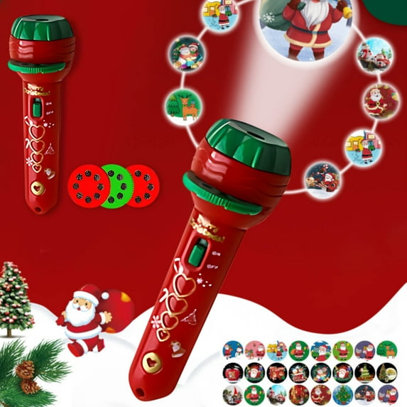 Projection Flashlight Clearance Projection Flashlight Toys Early Knowledge Picture Christmas Pattern Stalls Toys Flashlight Christmas Projector Realistic 24 Patterns Santa Christmas Tree