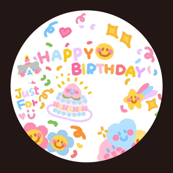 Projection Lamp,Happy Birthday Light Decor with Adjustable Focus,Battery Powered Party Decoration for Wall Ceiling and Cake Table Ambiance(White)