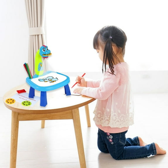 Projection Painting Table for Kids Toddler Trace & Drawing Projector Mini Table with Light & Music Learning Toys
