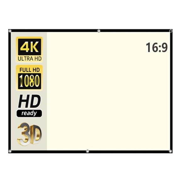 Projection Screen White Grid Anti-Light 160 ° Viewing Angle 130 120 100 84 Inch Reflective Projector Screen Indoor Movie