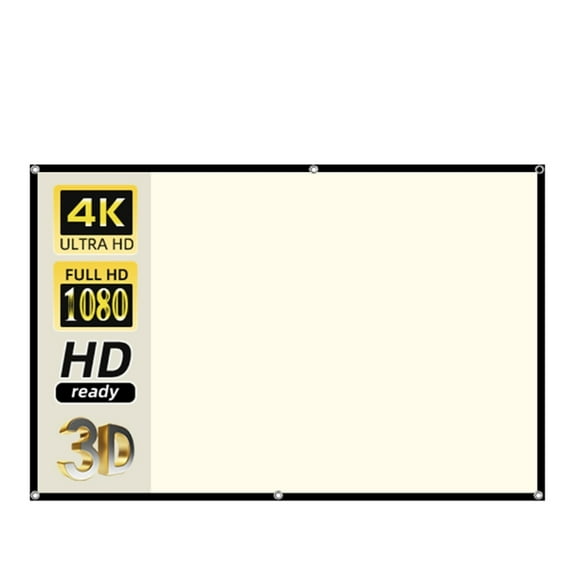 Projection Screen White Grid Anti-Light 160 ° Viewing Angle 130 120 100 Inch Projector Screen Movie Office Presentation ,Wrinkle-Free
