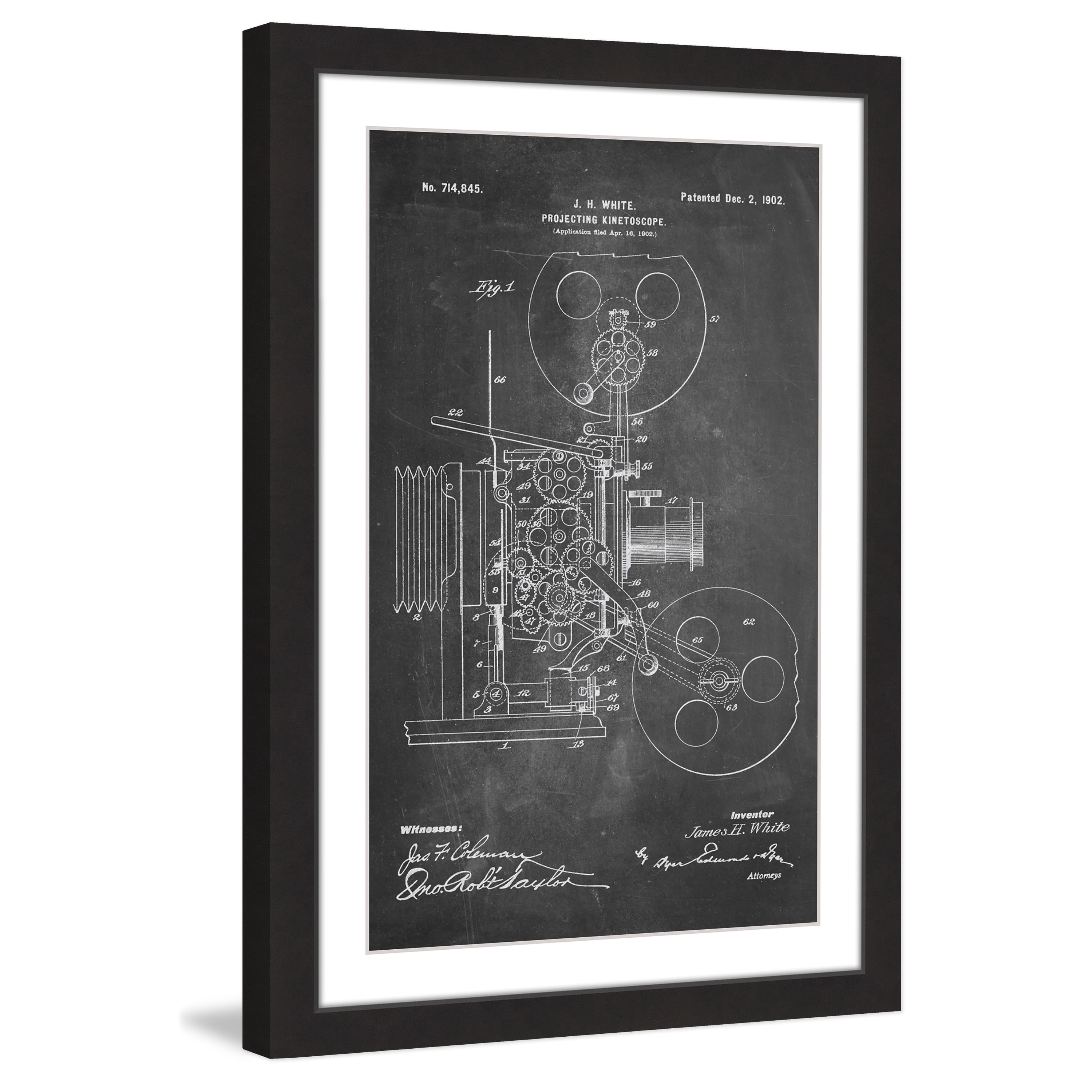 "Projector 1902 Chalk" Framed Painting Print