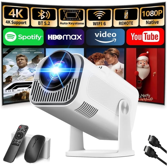 [Projector 2026 Upgraded] Mini Projector Support 4K 1080P Auto Keystone ...