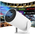 thumbnail image 1 of BDQ Mini Projector, Support 4K 1080P with Dual-Band WIFI6 5G Wireless 5.4 Bluetooth Android 11., 1 of 10
