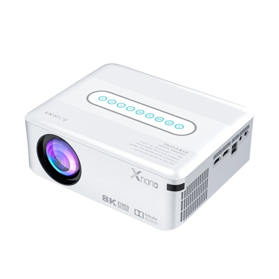 Projector with 5G WiFi and Bluetooth, Native 1080P Projector, FHD 12000LM Movie Projector, 200" Display Home Theater, Compatible with Phone/Laptop/TV Stick(White)