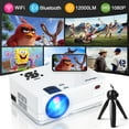 thumbnail image 1 of Projector with 5G WiFi and Two-Way Bluetooth, Native 1080P Full HD Movie Projector for Outdoor Movies, 300" Display Projector 4k Home Theater (Portable Bag and Tripod Included), 1 of 6