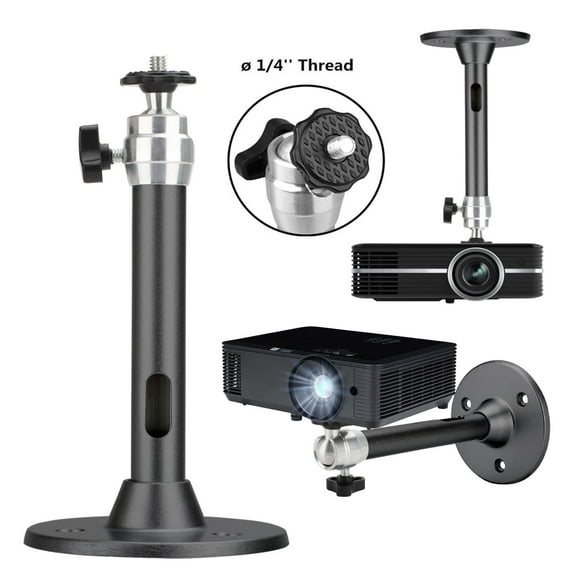 Projector Ceiling Mount, Projector Stand, Universal Extendable Video Projector Wall Mount Bracket with Adjustable Height, Load 11 lbs Length 7.08" 360 Degree Rotation