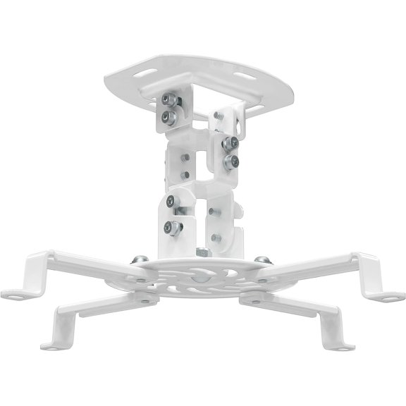 Projector Ceiling Mount, Universal Low Profile Projector Mount with Retractable Arms and Multiple Adjustment Function (PM-002-W), White