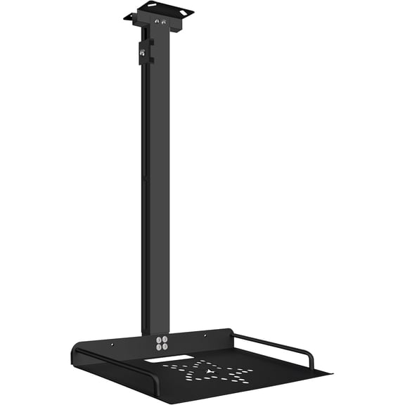 Projector Ceiling Mount with Tray, 21 IN-37 in / 53.5CM-94CM Height Adjustable Projector Shelf Ceiling Tray Mount Upgraded Universal Long Black