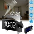 thumbnail image 1 of Projector Digital Clock with Radio, Moclever Projection Clock with Large LED Screen, USB Port, 2-Alarm Setting, Grad Gift(White), 1 of 5