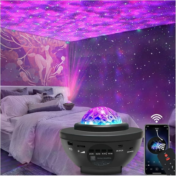 Projector Galaxy Light Projector with Speaker, Multiple Colors Dynamic Projections Night Light Projector for Adults Bedroom, Space Lights for Bedroom Decor Aesthetic