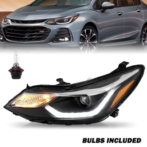 Projector Headlight W/ Bulbs Headlamp For 2016-2019 Chevrolet Cruze W/ LED DRL