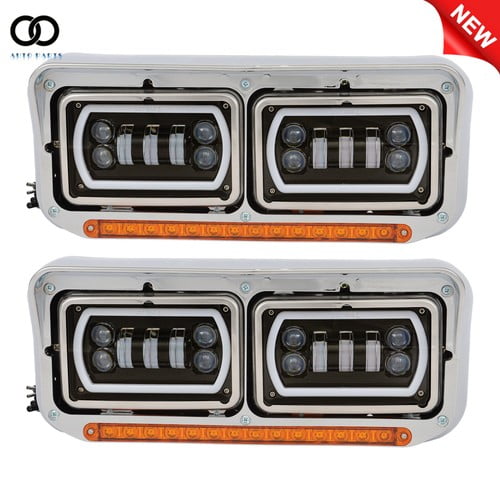 Projector Headlights Lamp For Kenworth W900 1981-2019 For Western Star LED DRL