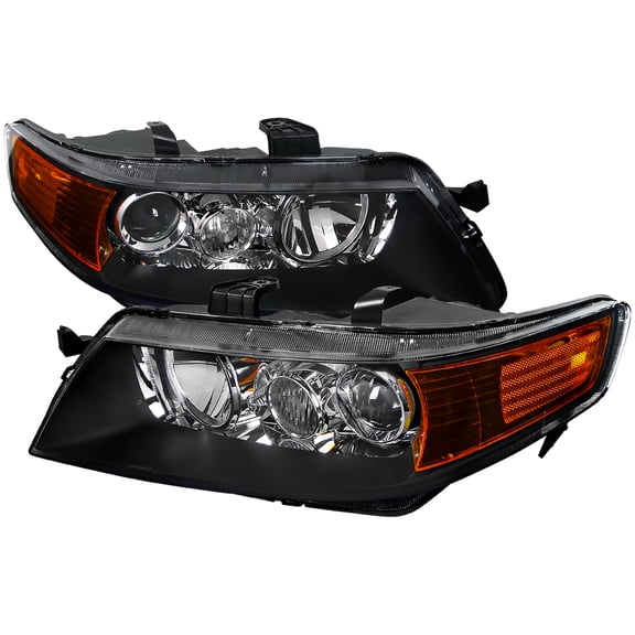 Projector Headlights (Matte Black Housing/Clear Lens) Made for and Compatible with 2004-2005 Acura TSX