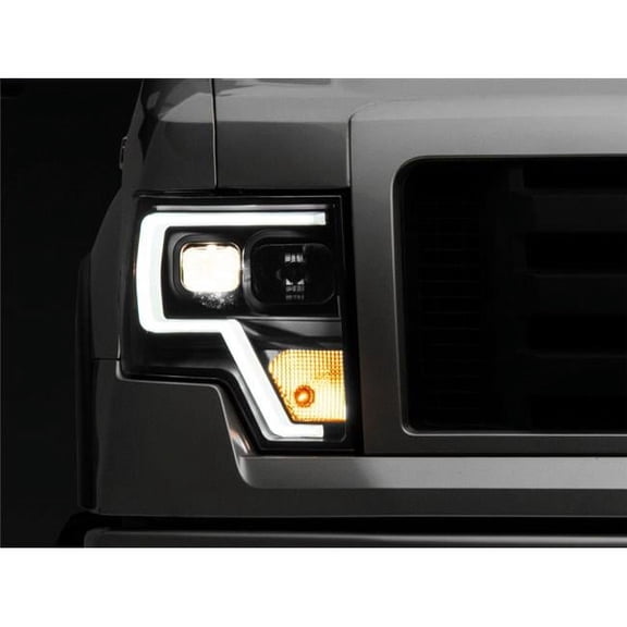 Projector Headlights with LED Accent for 2009-2014 F-150, Black Housing with Clear Lens