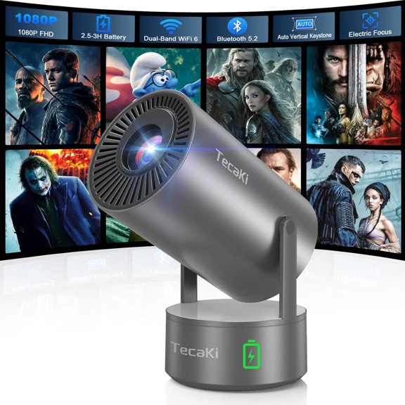 Projector, Home Use, Android TV and APP Compatible, 270 Rotation, Ceiling Projection, Auto Keystone Correction, Bluetooth 5.2 Electric Focus K8 (3 Only WIFI and Bluetooth)