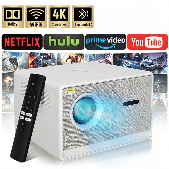 ANMESC Native 1080P 4K Projector with 5G WiFi Bluetooth, 600 ANSI Outdoor Movie Home Theater (92 Characters)