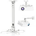 thumbnail image 1 of Projector Mount, White Projector Ceiling Mount Bracket Fits Flat or Sloped Ceiling Height Adjustable with Extendable Length, 1 of 6