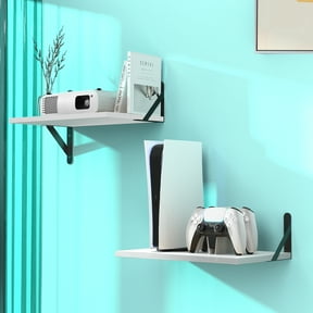 Projector Mount, White Small Mini Projector Shelf/Cable Box Wall Mount/Router Wall Mount, Projector Holder Stand Accessories with Cable Ties-2pcs