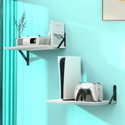 Projector Mount, White Small Mini Projector Shelf/Cable Box Wall Mount/Router Wall Mount, Projector Holder Stand Accessories with Cable Ties-2pcs