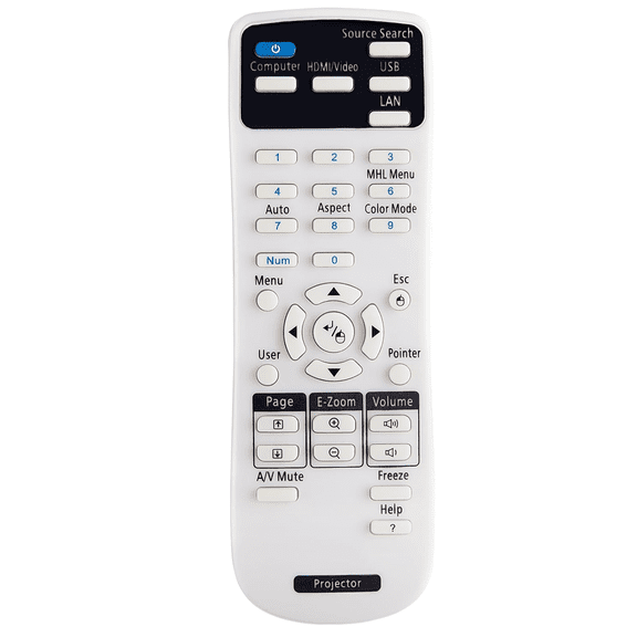 Projector Remote Control for Epson Home Cinema Powerlite EB EX VS H BrightLink EMP Series, Direct Replacement
