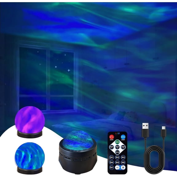 Projector Roating Night Lights for Bedroom Decor, Northern Light Projector, Romantic Muticolor Night Lighting Lamp, Creative Gifts