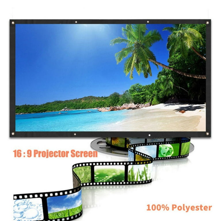 Projector Screen, White Projector Screen, 16:9 No Crease Home Theater  Foldable Projection Screen 60|72|84|100|120|150